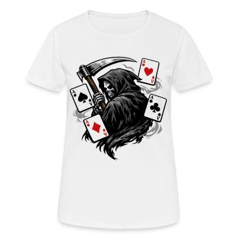 Sensenmann Poker Spieler Dark Fantasy Motiv - Frauen T-Shirt atmungsaktiv - Weiß - Vorne - AI Model Female 172 dark (172cm)