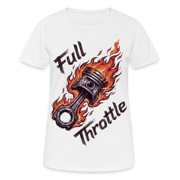 Vollgas-Kolben - Frauen T-Shirt atmungsaktiv - Weiß - Vorne - AI Model Female 172 dark (172cm)