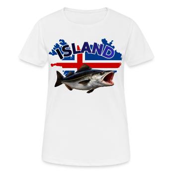 Island Köhler Angeln - Seelachs Fishing - Frauen T-Shirt atmungsaktiv - Weiß - Vorne - AI Model Female 172 dark (172cm)