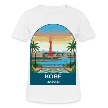 Port Tower de Kobe Japan Art de voyage vintage - T-shirt respirant Femme - blanc - Devant - AI Model Female 172 dark (172cm)