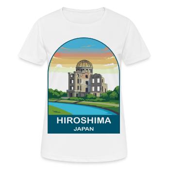 Hiroshima Japan Vintage Travel Poster Art - Women's Breathable T-Shirt - white - Front - AI Model Female 172 dark (172cm)