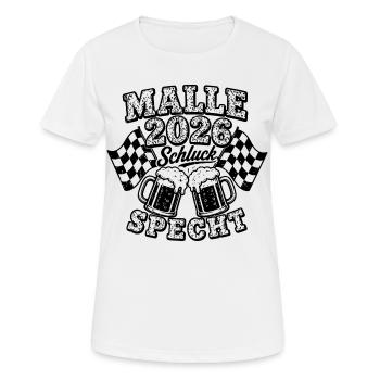 Malle 2026 Schluckspecht on Tour - Frauen T-Shirt atmungsaktiv - Weiß - Vorne - AI Model Female 172 dark (172cm)