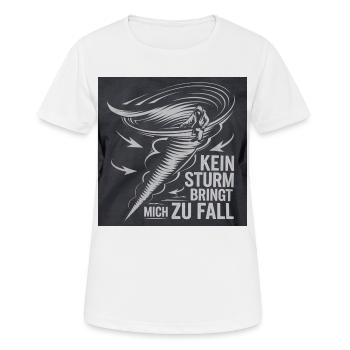 Kein Sturm bringt mich zu Fall - Frauen T-Shirt atmungsaktiv - Weiß - Vorne - AI Model Female 172 dark (172cm)