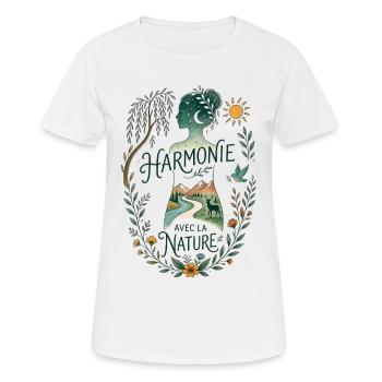 La Nature Intérieure - T-shirt respirant Femme - blanc - Devant - AI Model Female 172 dark (172cm)