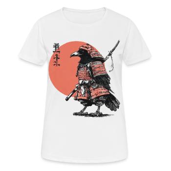 Raven Samurai in Armor Ukiyoe Sunset - Women's Breathable T-Shirt - white - Front - AI Model Female 172 dark (172cm)