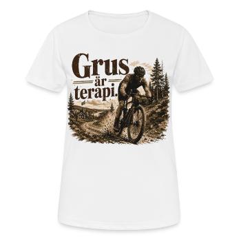 Gravel Bike: Gravel is Therapy - Women's Breathable T-Shirt - white - Front - AI Model Female 172 dark (172cm)