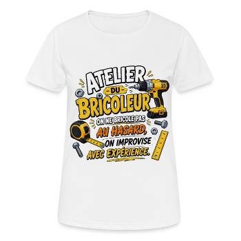 Bricoleur au Hasard avec Expérience - T-shirt respirant Femme - blanc - Devant - AI Model Female 172 dark (172cm)