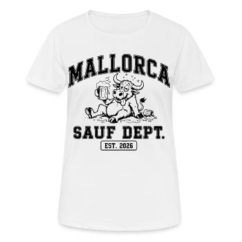 Malle 2026 Sauf Dept. est. 2026 Mallorca - Frauen T-Shirt atmungsaktiv - Weiß - Vorne - AI Model Female 172 dark (172cm)