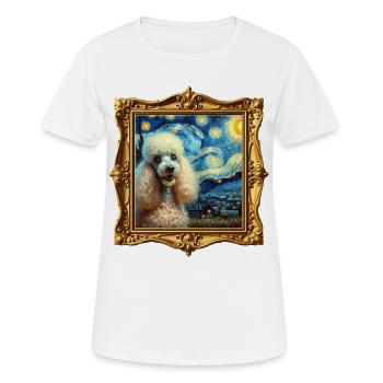Pudel Starry Night - Frauen T-Shirt atmungsaktiv - Weiß - Vorne - AI Model Female 172 dark (172cm)