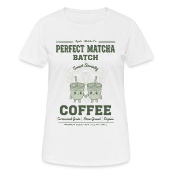 Perfect Matcha Batch Coffee Kyoto Green Tea - Women's Breathable T-Shirt - white - Front - AI Model Female 172 dark (172cm)