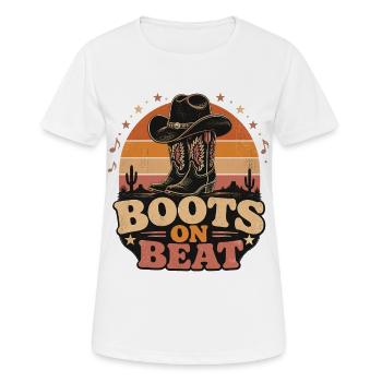 Bottes sur Beat - T-shirt respirant Femme - blanc - Devant - AI Model Female 172 dark (172cm)