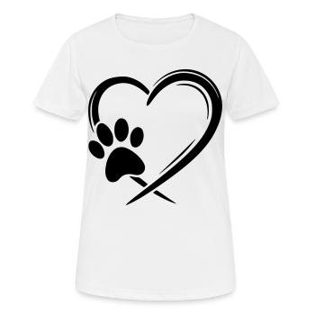 Pfote Herz - Frauen T-Shirt atmungsaktiv - Weiß - Vorne - AI Model Female 172 dark (172cm)