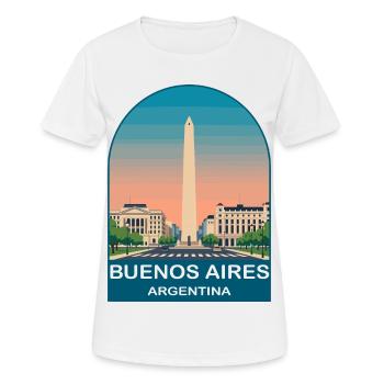 Buenos Aires Argentina Vintage Travel Poster - Women's Breathable T-Shirt - white - Front - AI Model Female 172 dark (172cm)