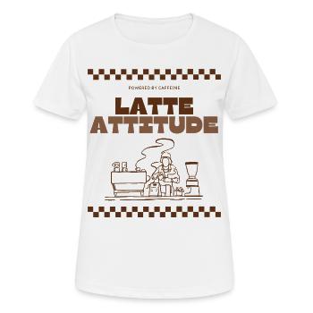Latte Attitude - Frauen T-Shirt atmungsaktiv - Weiß - Vorne - AI Model Female 172 dark (172cm)