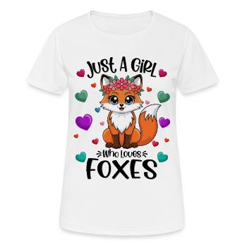 Kleiner Fuchs mit Blumenkranz-Fuchs Blumenkrone - Frauen T-Shirt atmungsaktiv - Weiß - Vorne - AI Model Female 172 dark (172cm)
