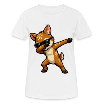 Dabbing Fawn - Women's Breathable T-Shirt - white - Front - AI Model Female 172 dark (172cm)