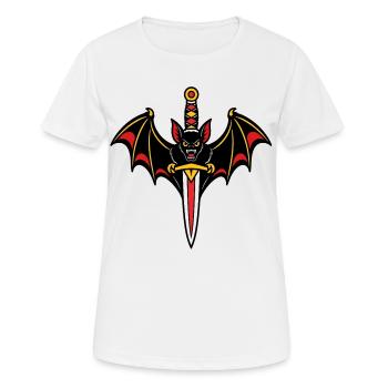 Bat dagger style tattoo dark - Women's Breathable T-Shirt - white - Front - AI Model Female 172 dark (172cm)