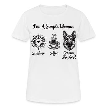 Simple Woman German Shepherd Lovers - Women's Breathable T-Shirt - white - Front - AI Model Female 172 dark (172cm)