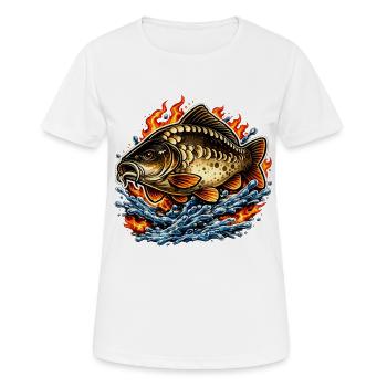 Carpe miroir - T-shirt respirant Femme - blanc - Devant - AI Model Female 172 dark (172cm)