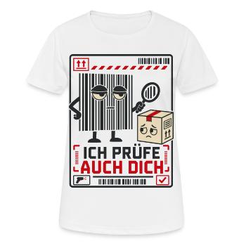 Ich prüfe auch dich - Frauen T-Shirt atmungsaktiv - Weiß - Vorne - AI Model Female 172 dark (172cm)