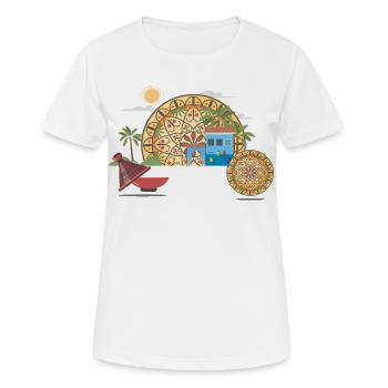 Marokkanische Vektor-Mandala & kulturelle Illustration - Frauen T-Shirt atmungsaktiv - Weiß - Vorne - AI Model Female 172 dark (172cm)