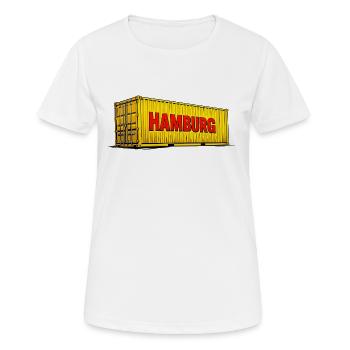 Hamburg Gelber Container Design - Frauen T-Shirt atmungsaktiv - Weiß - Vorne - AI Model Female 172 dark (172cm)
