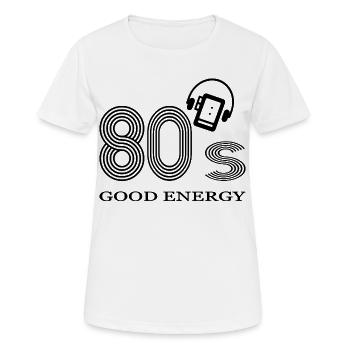 80er Jahre - Frauen T-Shirt atmungsaktiv - Weiß - Vorne - AI Model Female 172 dark (172cm)
