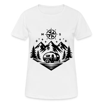 Camping Compass Mountains - T-shirt respirant Femme - blanc - Devant - AI Model Female 172 dark (172cm)