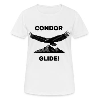 Condor des Andes Vol Glide Condor Noir - T-shirt respirant Femme - blanc - Devant - AI Model Female 172 dark (172cm)