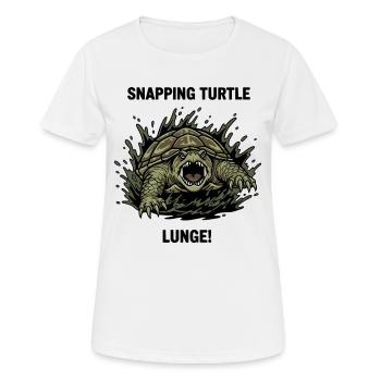Tortue Serpentine Danger Lunge Snapping Turtle - Women's Breathable T-Shirt - white - Front - AI Model Female 172 dark (172cm)