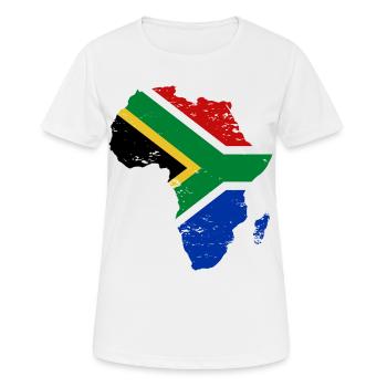 Südafrika_Flagge_Afrika_used - Frauen T-Shirt atmungsaktiv - Weiß - Vorne - AI Model Female 172 dark (172cm)