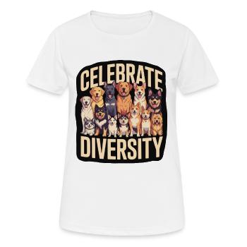 Célébrez la diversité des chiens La diversité - T-shirt respirant Femme - blanc - Devant - AI Model Female 172 dark (172cm)