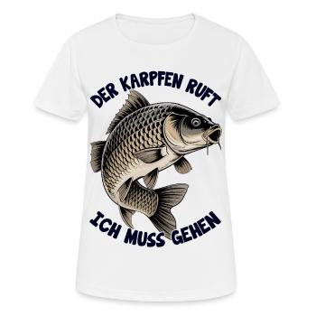 Der Karpfen ruft - Frauen T-Shirt atmungsaktiv - Weiß - Vorne - AI Model Female 172 dark (172cm)