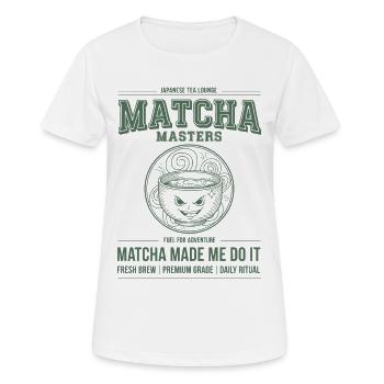Matcha m’a fait le faire Matcha Masters Lounge - T-shirt respirant Femme - blanc - Devant - AI Model Female 172 dark (172cm)
