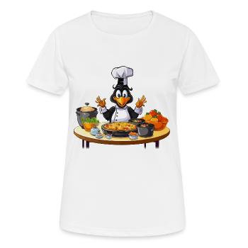 Küchenente Chef Design - Frauen T-Shirt atmungsaktiv - Weiß - Vorne - AI Model Female 172 dark (172cm)