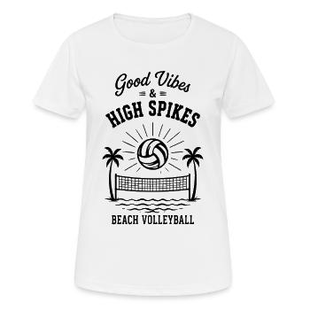 G Vibes & High Spikes Beach Volleyball - Frauen T-Shirt atmungsaktiv - Weiß - Vorne - AI Model Female 172 dark (172cm)