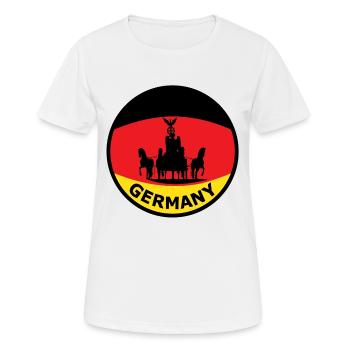 Deutschlandflagge Streitwagen Silhouette - Frauen T-Shirt atmungsaktiv - Weiß - Vorne - AI Model Female 172 dark (172cm)
