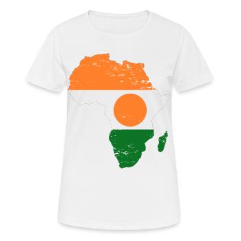 Niger_Flagge_Afrika_used - T-shirt respirant Femme - blanc - Devant - AI Model Female 172 dark (172cm)