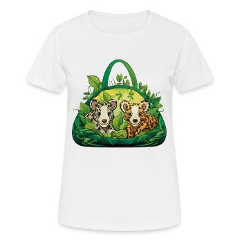 Kuschelbande im Dschungelkorb - Frauen T-Shirt atmungsaktiv - Weiß - Vorne - AI Model Female 172 dark (172cm)