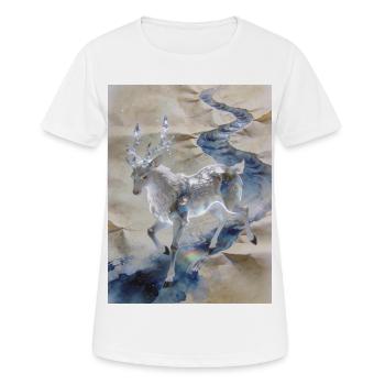 L'Onde Initiale : Fuzhu – Clarté Divine - T-shirt respirant Femme - blanc - Devant - AI Model Female 172 dark (172cm)
