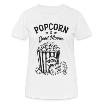 Billet de cinéma Popcorn et Good Movies - T-shirt respirant Femme - blanc - Devant - AI Model Female 172 dark (172cm)