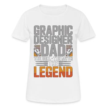 Graphiste Papa L’idole L’Artiste Visuel - T-shirt respirant Femme - blanc - Devant - AI Model Female 172 dark (172cm)