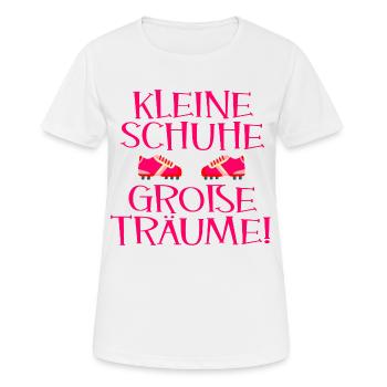 Fußball Mädchen - Fußballschuhe - Frauen T-Shirt atmungsaktiv - Weiß - Vorne - AI Model Female 172 dark (172cm)