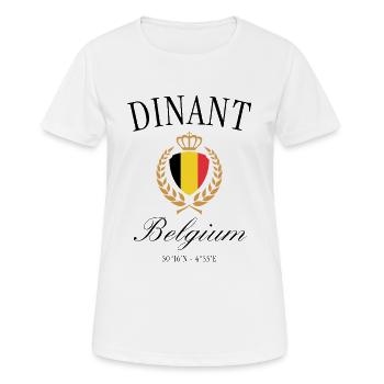 Dinant Belgien Wappen Krone – Reise Souvenir - Frauen T-Shirt atmungsaktiv - Weiß - Vorne - AI Model Female 172 dark (172cm)