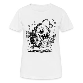 Poisson-Poisson-Grenouille Monstre avec Carte au Trésor - T-shirt respirant Femme - blanc - Devant - AI Model Female 172 dark (172cm)
