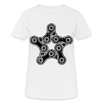 Fahrradkette Stern Radsport Motiv - Frauen T-Shirt atmungsaktiv - Weiß - Vorne - AI Model Female 172 dark (172cm)