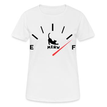 Lustige Katzen-Treibstoffanzeige Miau-Zähler Kätzchen-Mama-Humor - Frauen T-Shirt atmungsaktiv - Weiß - Vorne - AI Model Female 172 dark (172cm)