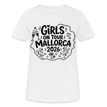 Malle 2026 Filles en tournée 2026 Sekt & Flamingo - T-shirt respirant Femme - blanc - Devant - AI Model Female 172 dark (172cm)