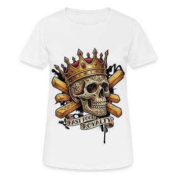 Skull/Skulled Crowned Fast-Food Royal - Frauen T-Shirt atmungsaktiv - Weiß - Vorne - AI Model Female 172 dark (172cm)