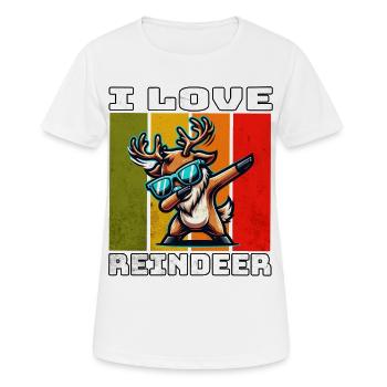 Reindeer Rentier - Frauen T-Shirt atmungsaktiv - Weiß - Vorne - AI Model Female 172 dark (172cm)